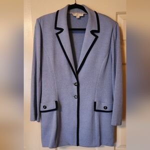 St. John Sky Blue Blazer with Dark Trim